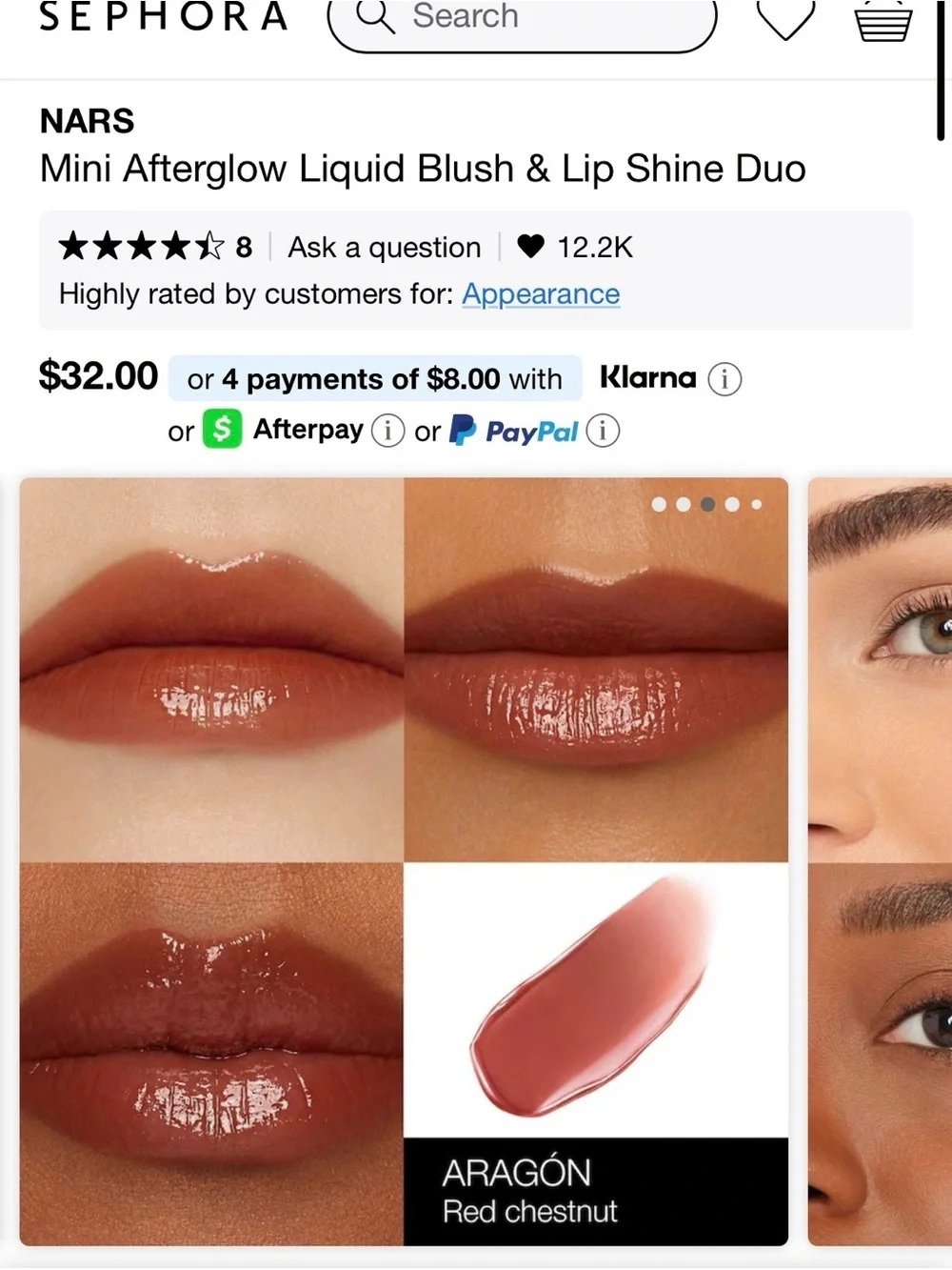 NARS Afterglow Liquid Blush & Lip Shine Duo - Rose Pink